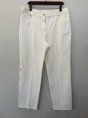 St. John Woman’s White Straight Leg Dress Pants Size 16 Coastal Grandma